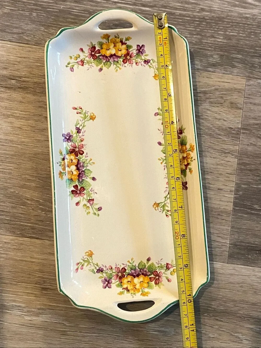 Burleigh Ware Floral Handled Serving Tray Burslem England.vintage
